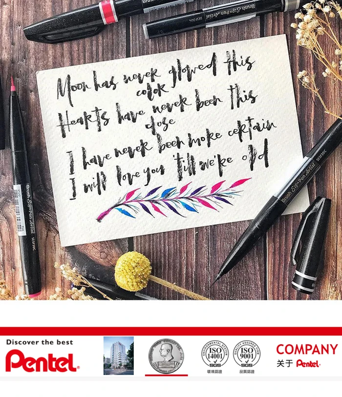 Pentel кисть знак ручка художника Акварельная мягкая настоящая кисть кончик художественные маркеры ручки для манги комиксов раскрашивания Рисование каллиграфия