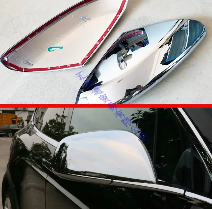 Хромированный боковой зеркальный чехол из АБС пластика для Tesla Model X 2016 2017