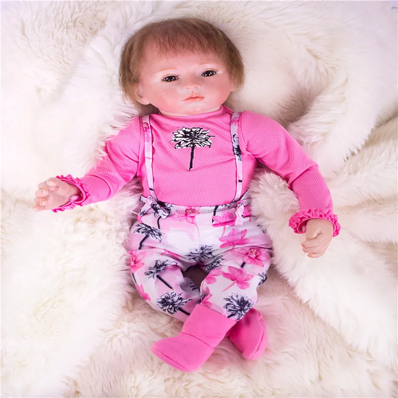 18 дюймов 45 см силиконовые куклы для новорожденных кукла милая модная Кукла