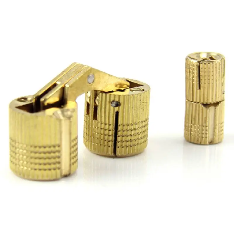 4 PCS 10 mm Copper Barrel Hinges Cylindrical Hidden Cabinet Concealed Invisible Brass Door For Furniture Hardware | Обустройство дома