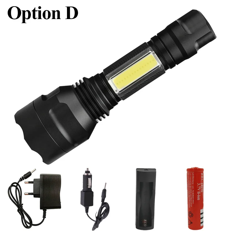 Option D Litwod Z20 C8-COB светодиодный фонарь 4000 люмен XM-L U2 COB 5 режимов фонарь Тактический алюминиевый фонарь для кемпинга охоты - Испускаемый цвет: Option D