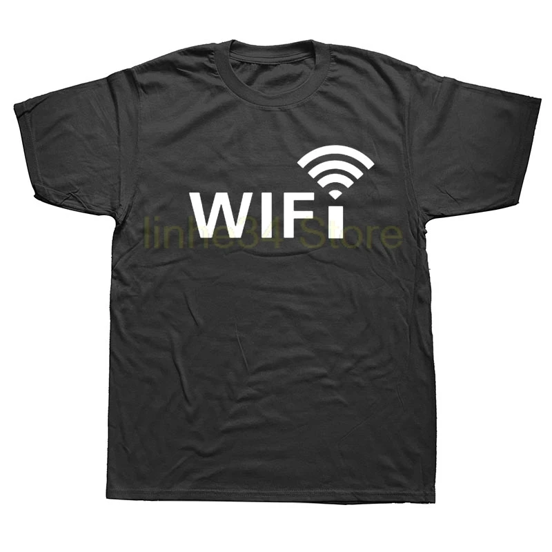 WEELSGAO повседневная мужская футболка с принтом WiFi Летний стиль компьютерный