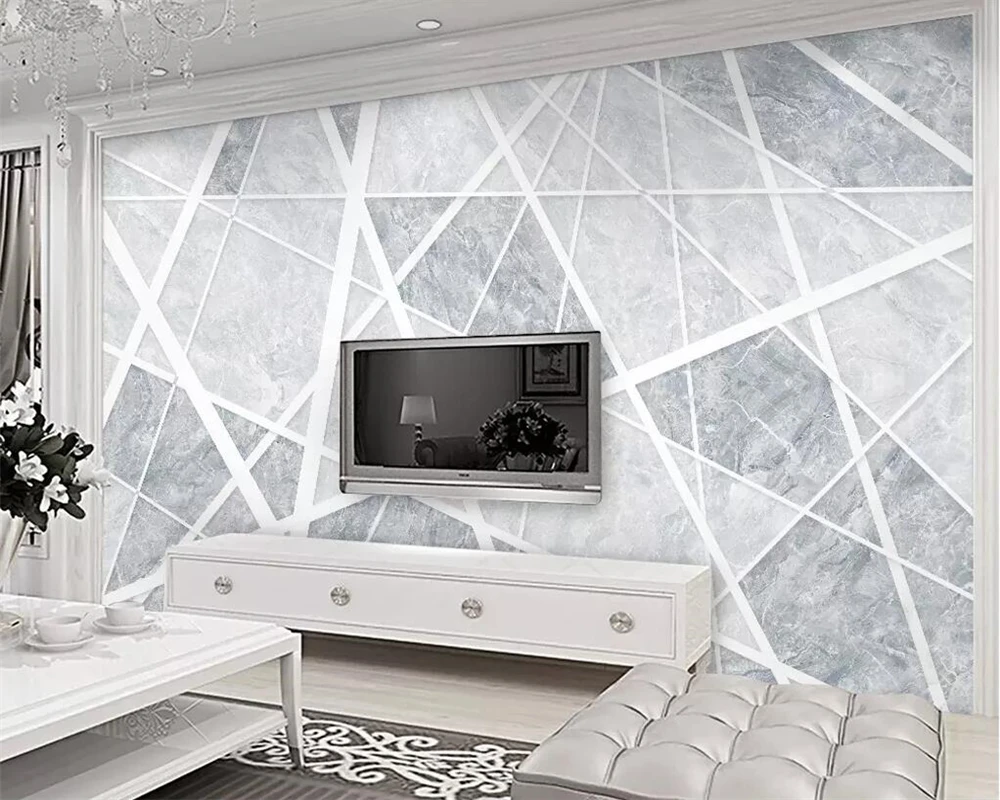 beibehang Nordic minimalist marble wallpaper abstract geometric image TV background wall living room bedroom mural 3d | Обустройство
