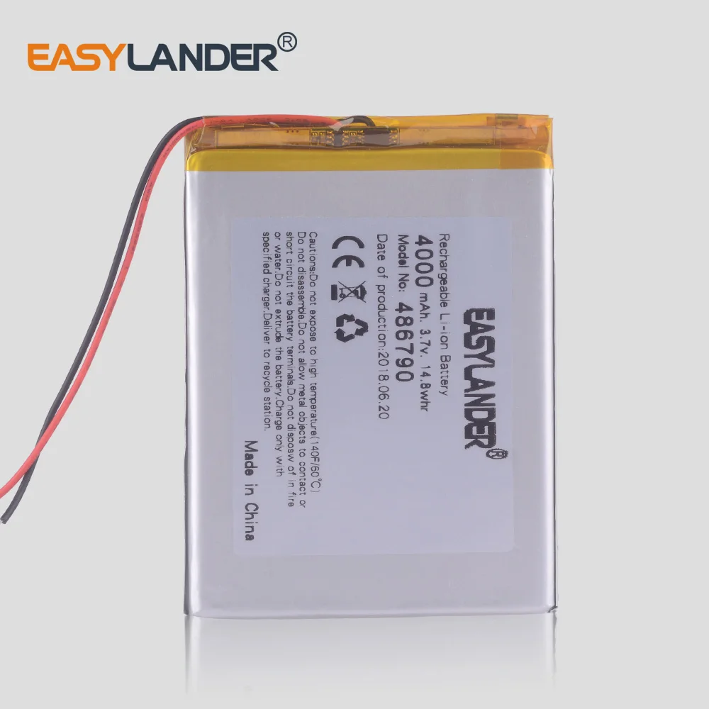 

4000mah battery for tablet replacement 486790 3.7V lithium ion rechargeable high capacity