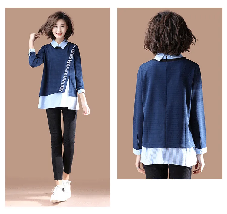 2019 размера плюс повседневные блузки Весенняя женская одежда модные свободные