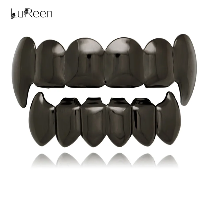 LuReen золотые зубы Grillz Топ& Botom зуб грили стоматологический Хэллоуин Клык вампир зубы шапки вечерние украшения для тела XHYT1076