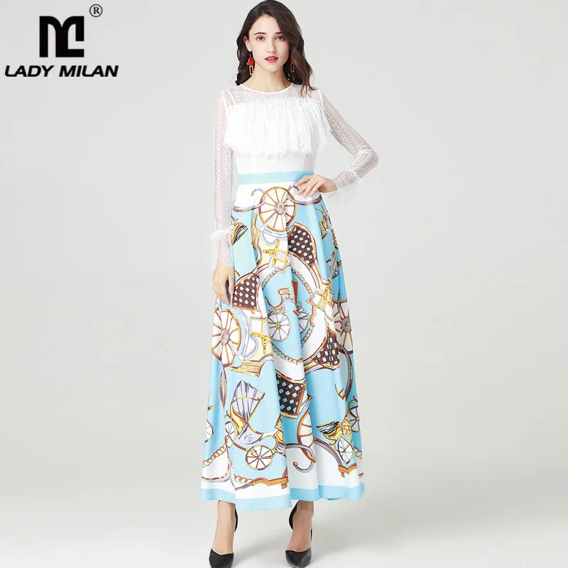 Новое поступление 2019 женское платье с круглым вырезом длинными расклешенными