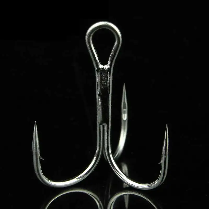 

20pcs Steel Treble Fishing 3 Hooks Black Small Round Bent Triple Hard Lure Spoon Fishhook YS-BUY