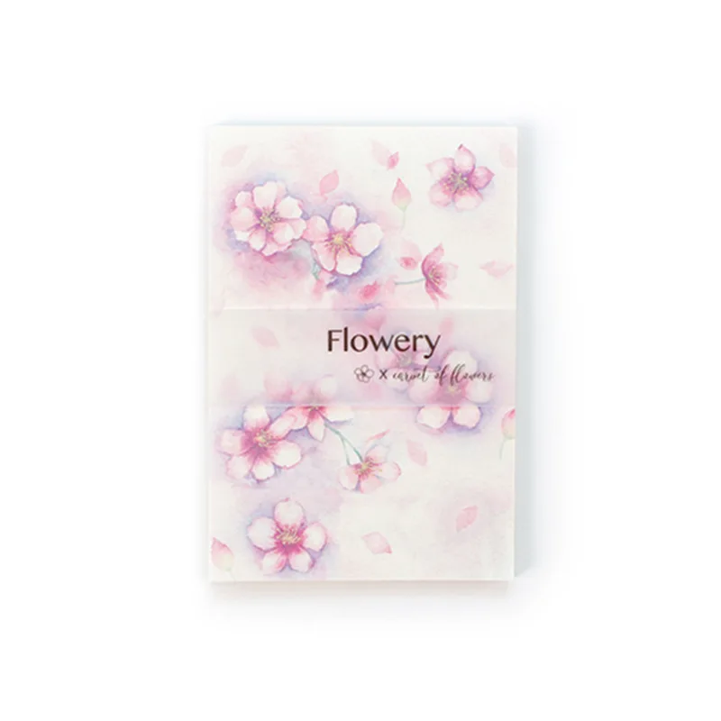 Flowery 30 листов/упаковка свежие цветы птицы виноград липкий блокнот для заметок школьный офис Suply студенческий закрепленный блокнот - Цвет: Flowery