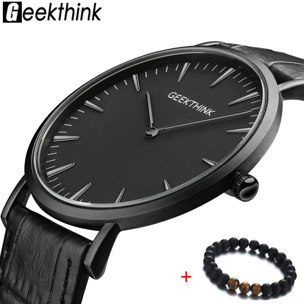 GEEKTHINK новые роскошные брендовые кварцевые часы мужские деловые повседневные