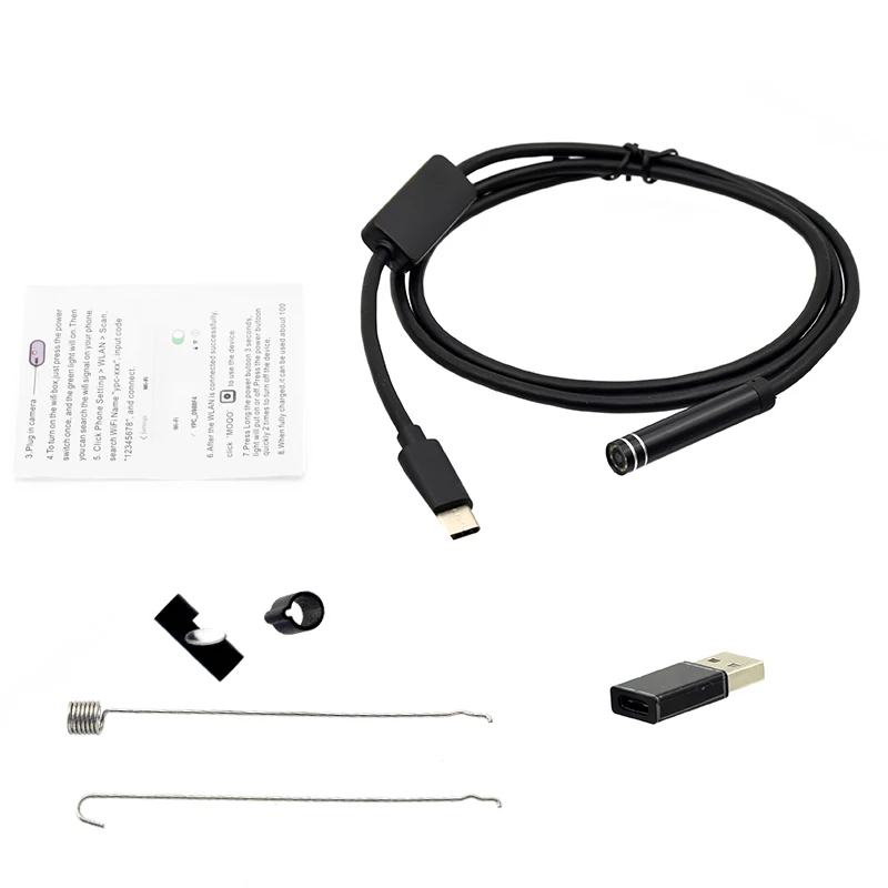 Тип c Android USB эндоскоп камера 5 мм жесткий кабель ПК телефон Труба инспекционная