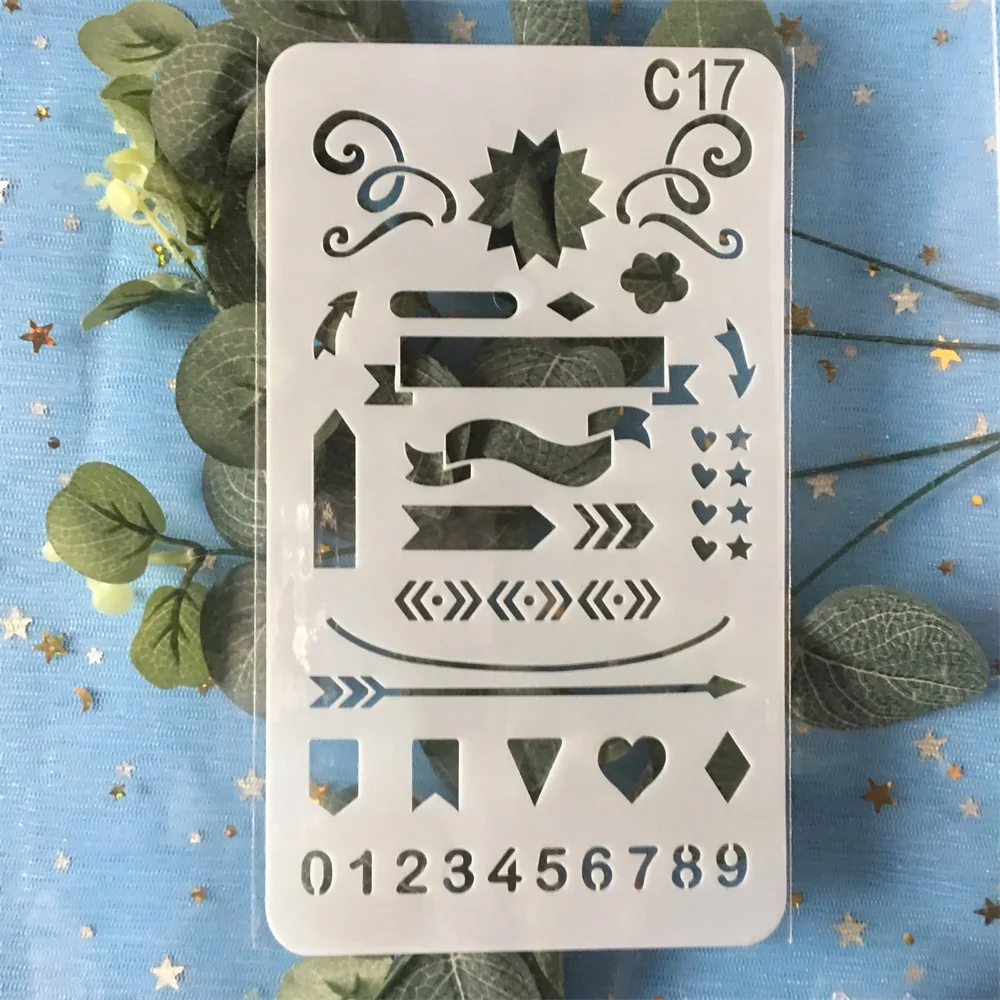 1 шт. A6 стрелы номер DIY наслоение трафареты настенная живопись раскраска для