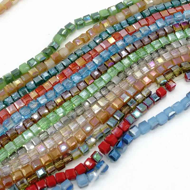 Оптовая продажа 200 шт кубические Хрустальные стеклянные бусины 2 мм DIY|beads 2mm|spacer
