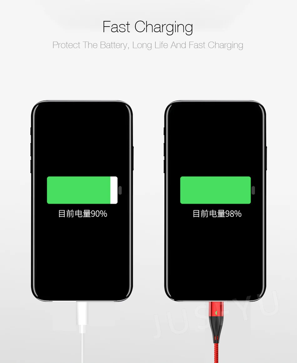 СВЕТОДИОДНЫЙ Магнитный зарядный кабель 3A для iPhone XR XS MAX X 8 7 6 6S Plus, магнитное зарядное устройство для мобильного телефона, кабель Micro USB type-C