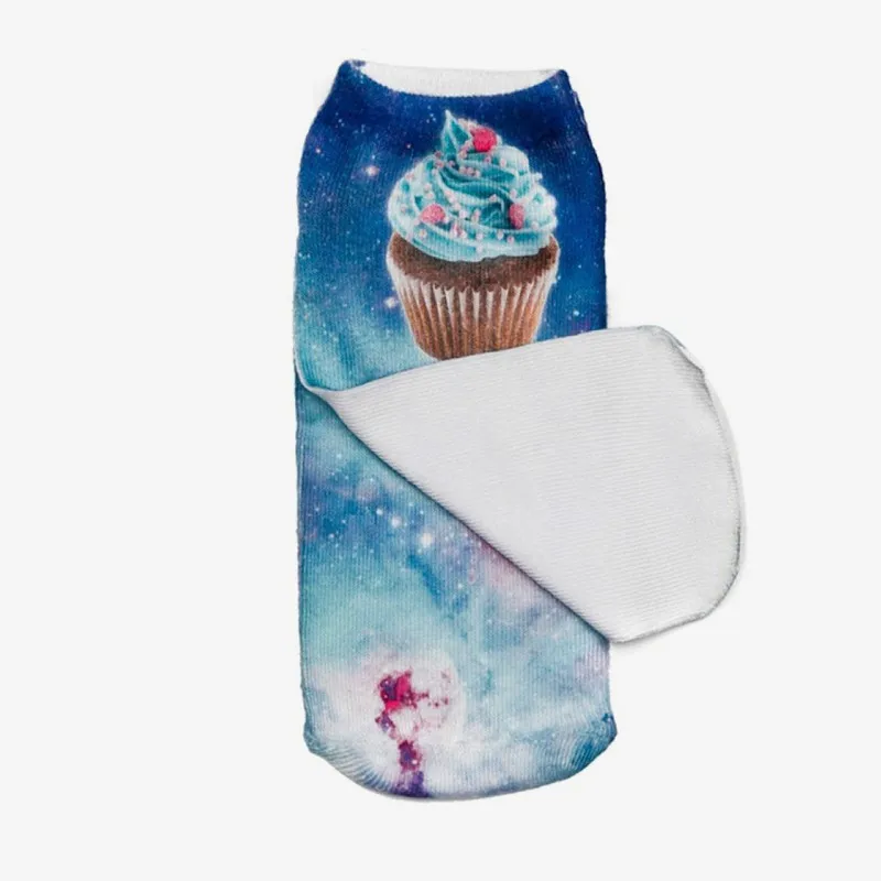 Новинка 2016 модные хлопковые носочки на ногу с 3D принтом в виде кексов|fashion socks