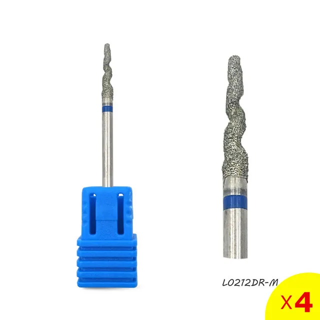 L0212DR-M HYTOOS 4 шт. алмазное сверло для ногтей 3/3" роторное сверло для удаления кутикулы, чистящие сверла для маникюра, аксессуары для маникюра, резак для ногтей - Цвет: L0212DR-M