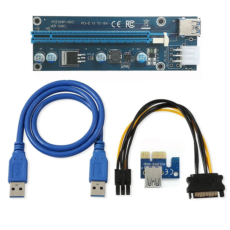 10 шт. Райзер карта PCI E 006C 1x до 16x USB 3 0|Компьютерные кабели и разъемы| |