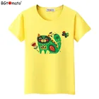 Футболка BGtomato, художественная работа, футболка с котом, креативный стиль, красивая футболка, женская брендовая удобная одежда хорошего качества