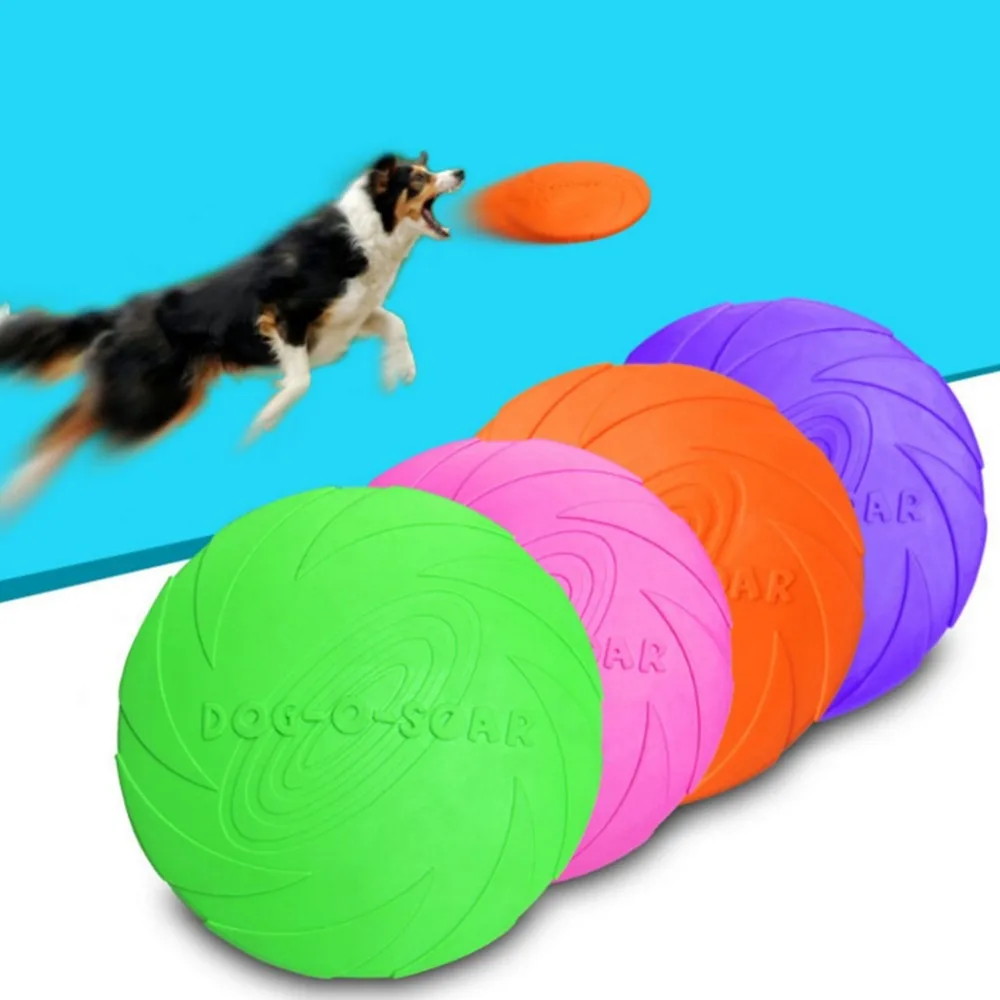 Dog Flying Disc Soft Flexible Rubber Fun Floating Foldable Flyer Disc Dog Flying Saucer Toy For Interactive Trianning Dog Toys