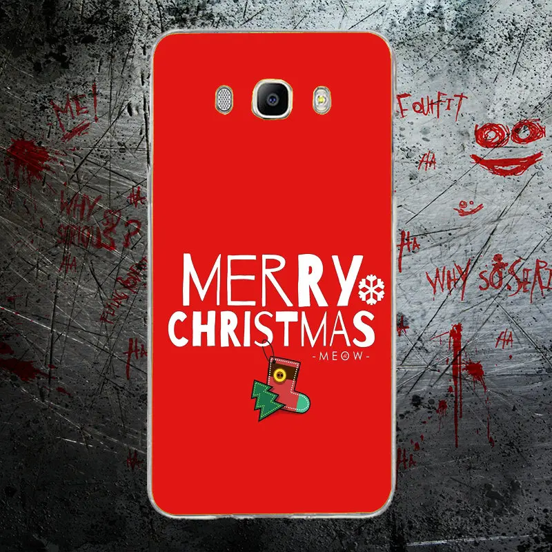 Merry Chrismas Happy год для Samsung Galaxy J1 J2 J3 J5 J7 A3 A5 A7 Чехол мягкий, ТПУ Силиконовые чехлы Сумки