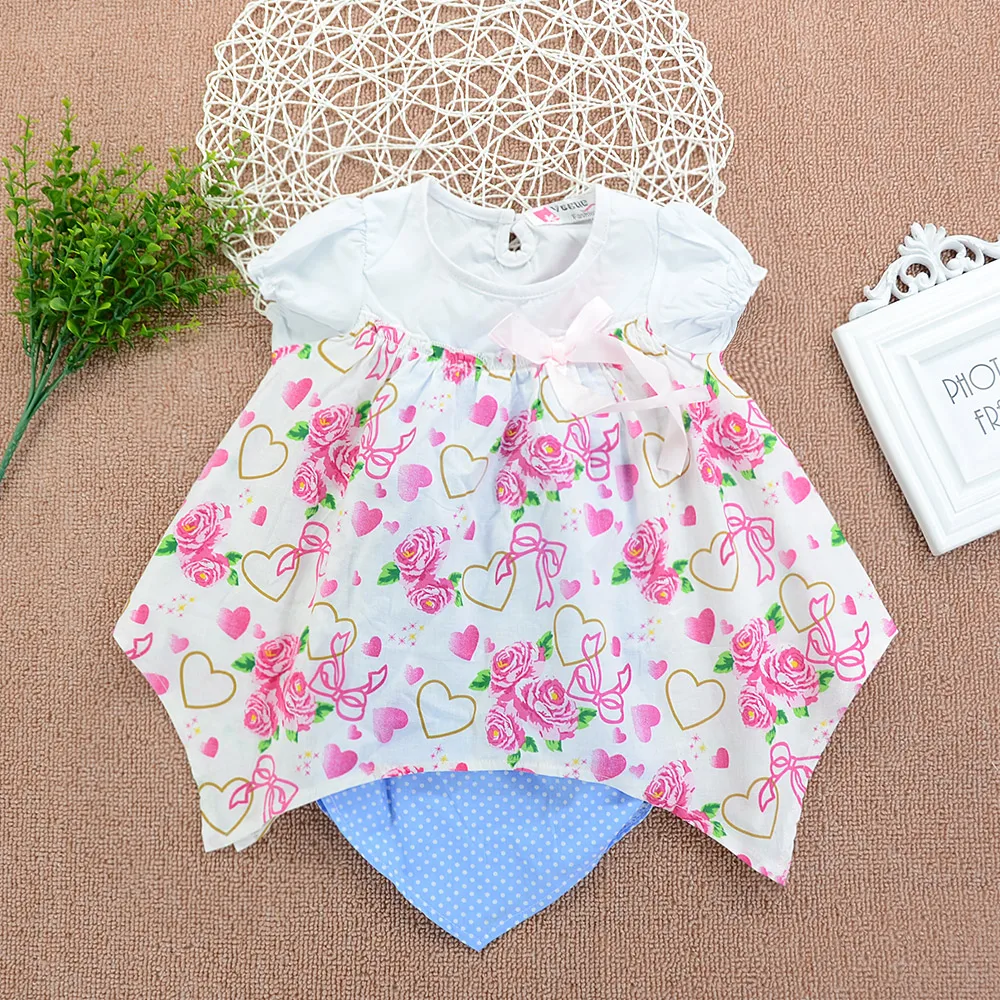 

Promotion Kid Baby Girl Floral And Heart Pattern Dress For Girl Children Clothes