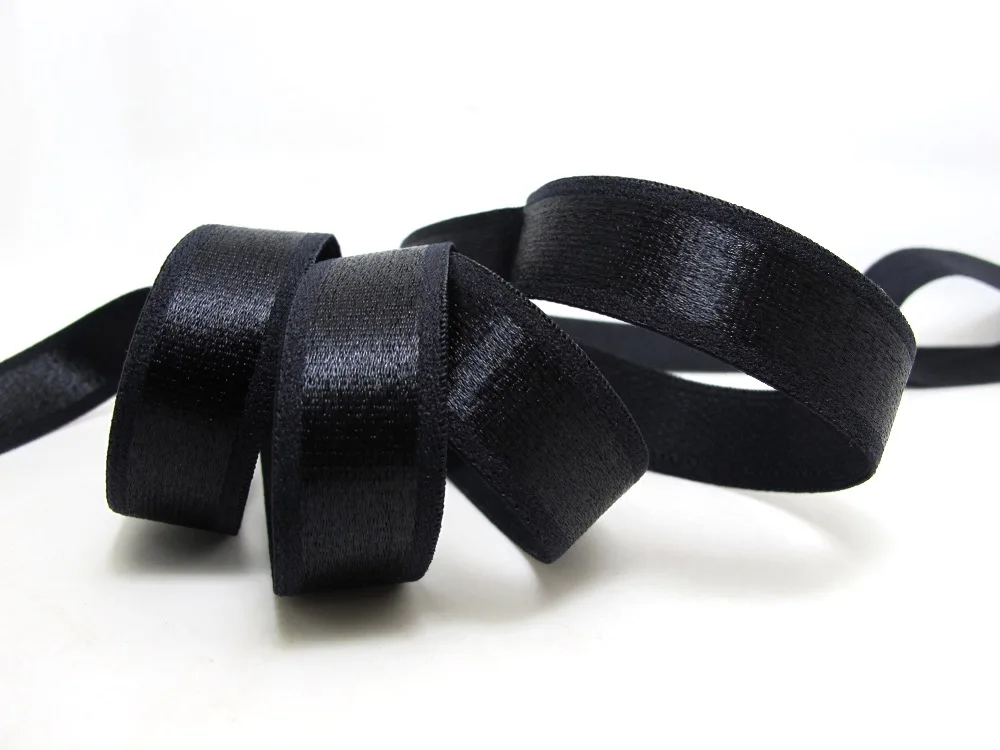6 ярдов 11/16 дюйма черной блестящей эластичной ленты для белья с узором | Эластичная лента для головы | Тонкая узкая растяжка.
