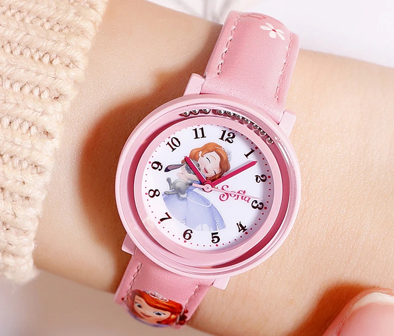 Часы для девочек Холодное сердце и София Disney роскошные Детские Кварцевые часы с