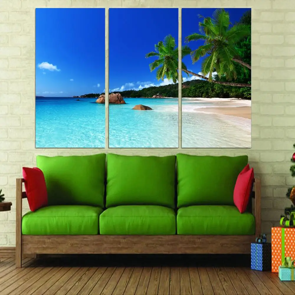 

3 Panel printed painting Seascape Painting Canvas Wall Art Picture Home Decoration Living Room Canvas Modern painting LS162