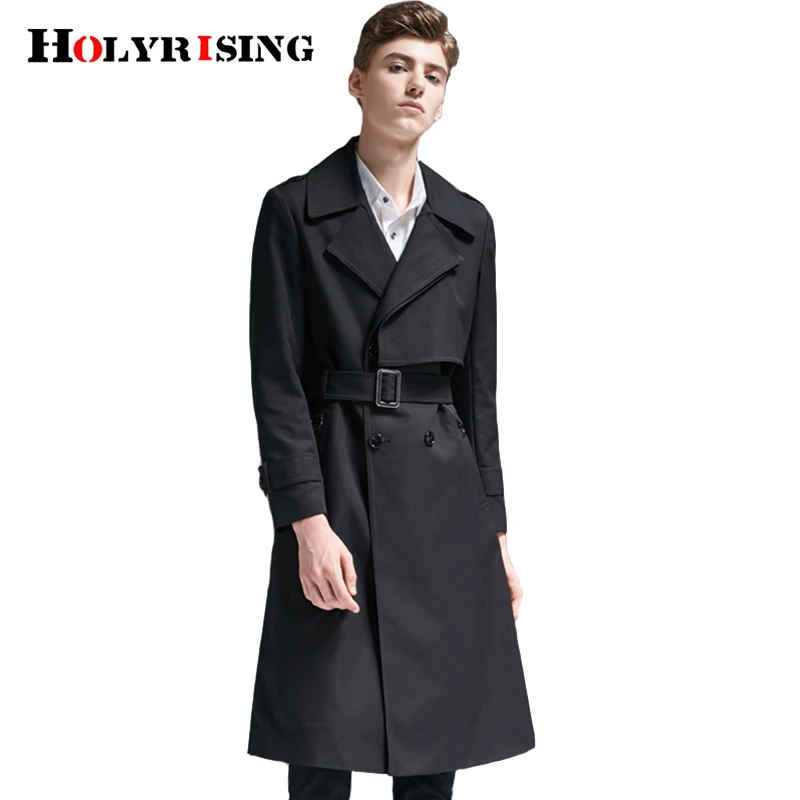 Holyrising Мужское пальто двубортное классическое бежевое 18495 5|Плащи и тренчи| |