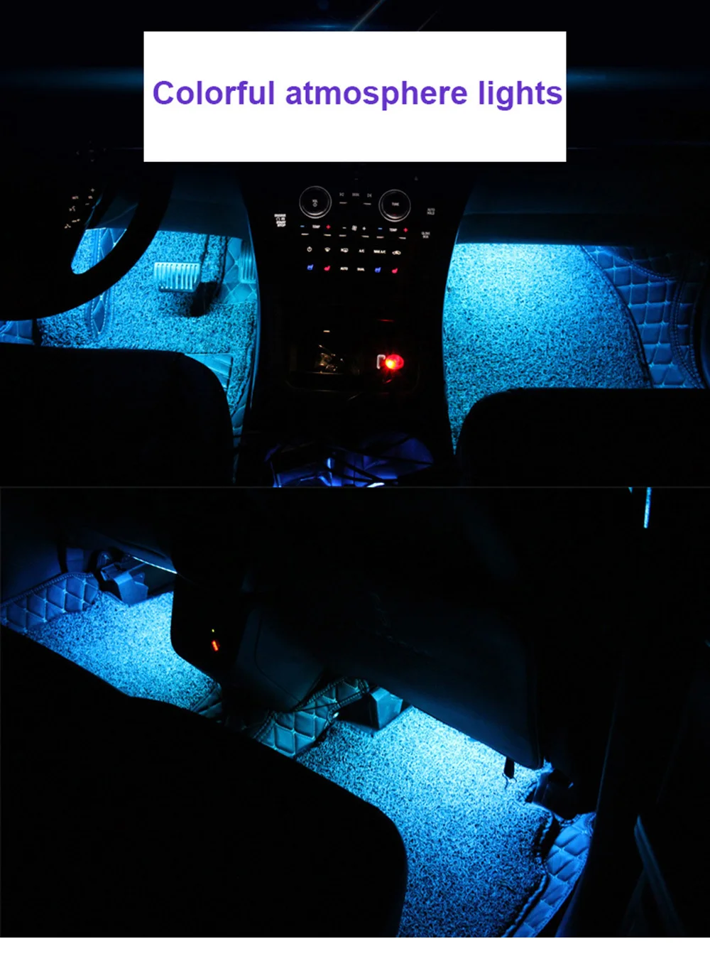 Светодиодная лента для автомобиля RGB светильник s SMD5050 DC5V 12 в водонепроницаемый гибкий автомобильный светильник Tnterior неоновая лента 4 шт. Светодиодная лента USB