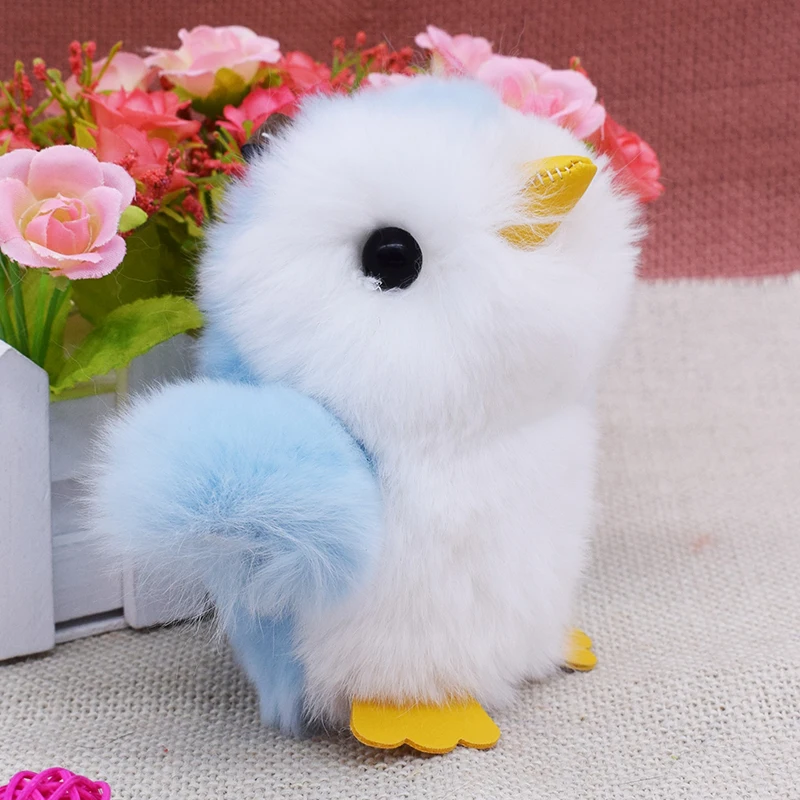 Мини помпон брелок Рекс Кролик Мех животных пингвин pom игрушки Для женщин Шарм