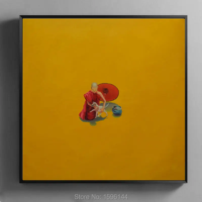 

Oil Painting Hand painted Southeast Asia Monk Wall art Picture for living room Home decor Modern Painting Canvas #964
