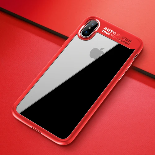 Для iPhone X Гибридный чехол, Рок Красочные блестящий красный чехол для iPhone X, crystal Clear чехол для iphonex - Цвет: Red