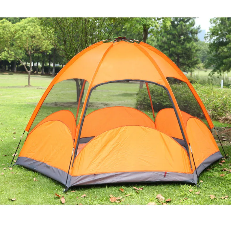 Двухуровневая шестиугольная палатка для отдыха на природе 5 8 человек четыре