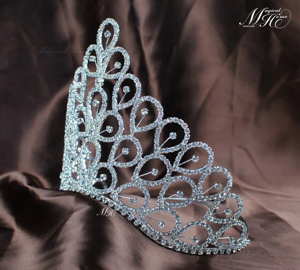 Большая Ручная работа Miss Crown 6 &quotЦветочные тиары с кристаллами австрийские
