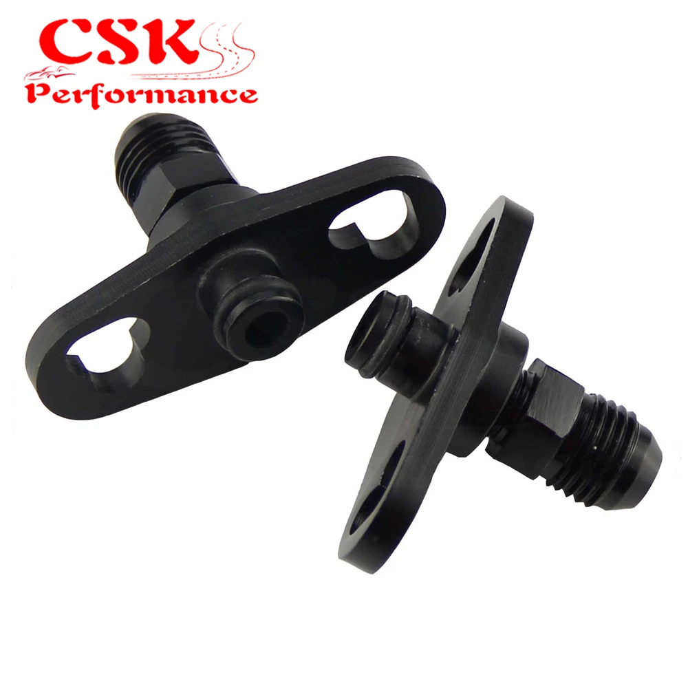 2 Pcs Fuel Rail Adapter With AN6 Tail For Mitsubishi Evo 4up Toyota Nissan Subaru Black | Автомобили и мотоциклы