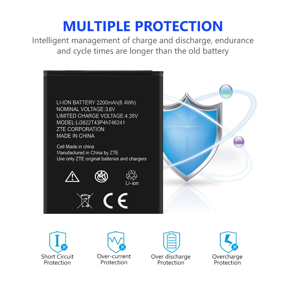 Li3822T43P4h746241 Аккумулятор для zte Blade L4 Pro A465 A475 для zte TWM Amazing X3s литий-ионный полимерный аккумулятор 2200 мАч