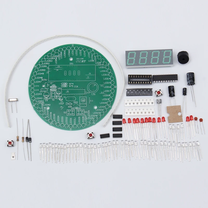 DIY Kit 60 секунд вращающиеся часы DIY Kit электронный будильник 172 компоненты секунды показывают скорость коррекции электронный DIY комплект
