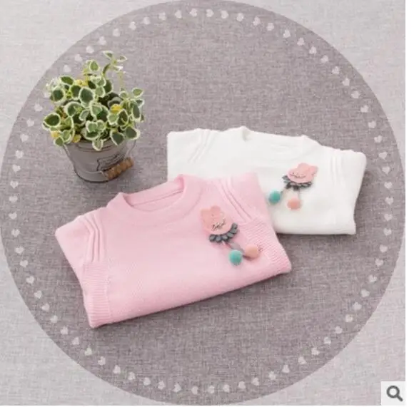 2017 г. Новая Осенняя детская одежда пуловер свитер для маленьких девочек Детский