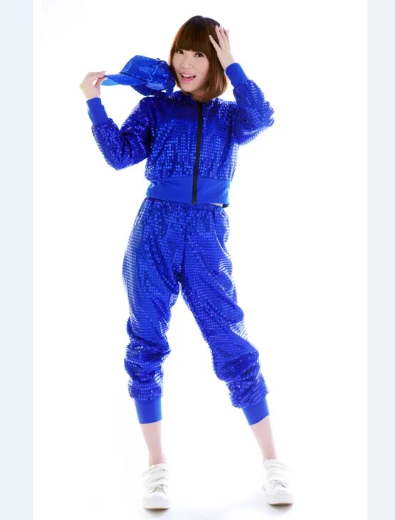 Женские костюмы современный танец джаз хип хоп одежда пайетки для взрослых