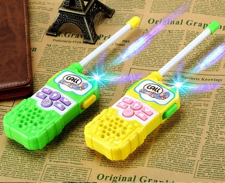 A Pair Walkie Talkie Kids Radio 0.5w Amateur Two-way Talkly Led Light Children Transceiver Intercom Gift Interactive Plastic