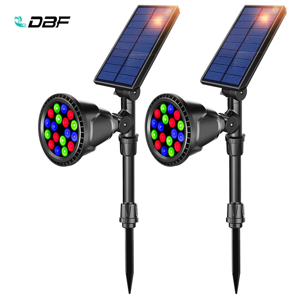 [DBF] 18 светодиодных RGB ламп на солнечной батарее регулируемый цветной Яркий