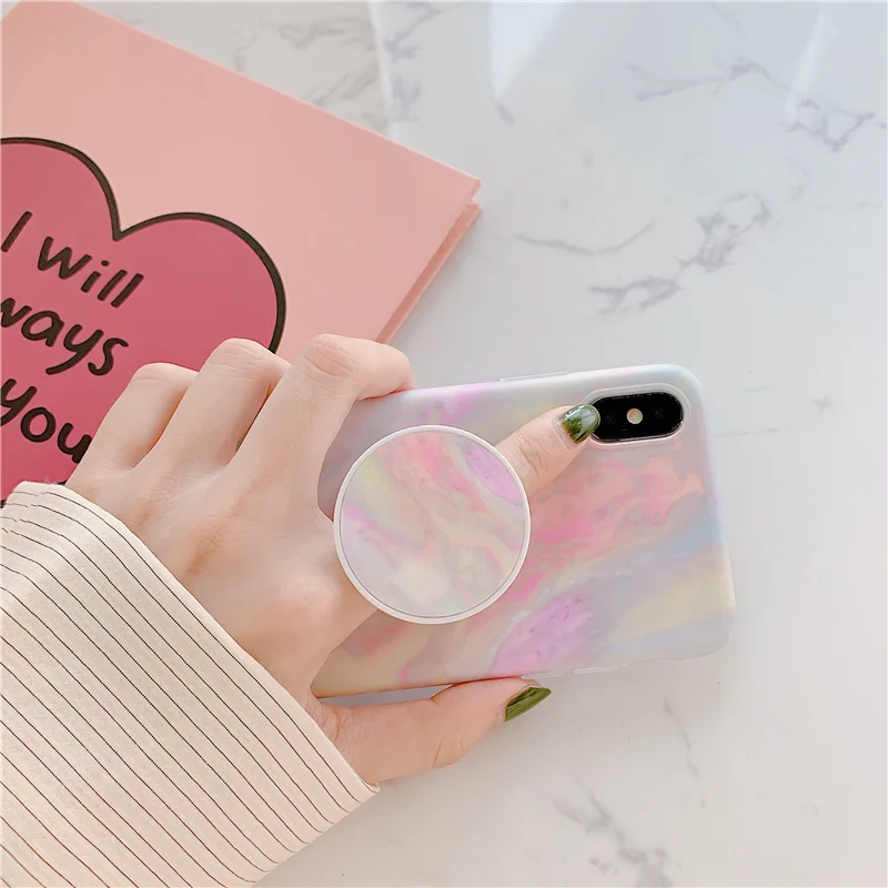 Расширяющийся чехол подставка с мраморным рисунком для iphone 11 11pro Max X XS XR 6 6s 7 8 Plus