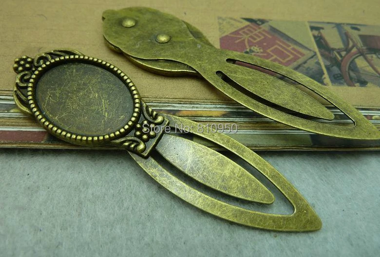 

Free shipping 20pcs/lot 22*80mm inner:18x25mm Alloy Antique Bronze Blank Vintage Bookmark Fashion Jewelry Base Cameo Setting