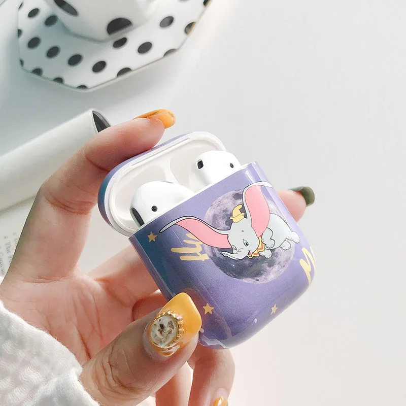 Милый мультфильм Луна Dumbo Луна слон для AirPods 1 2 беспроводной чехол для наушников пластик для iphone AirPods pc Защитная сумка жесткий