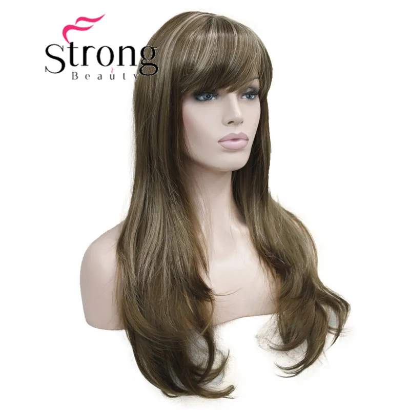 StrongBeauty 2" синтетический парик длинные термостойкие большие волнистые волосы для женщин косплей парик светло-коричневый с выделенным