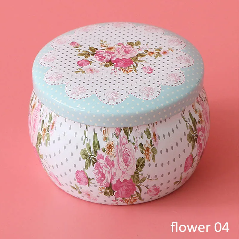 flower 04 Домашний декор Жесть розовое Чай горшок в форме барабана праздничные вечерние поставки многофункциональное 1 шт. коробка конфет Печенье Шоколад чехол - Цвет: flower 04