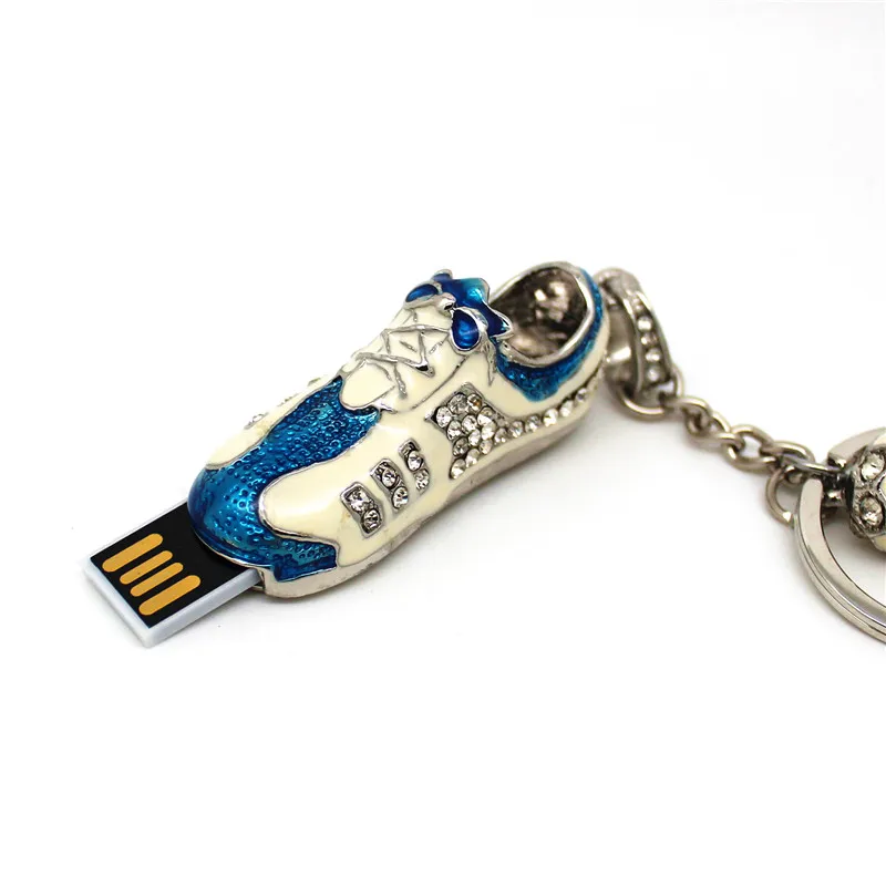 Металлические Хрустальные флеш-диск USB 2 0 футбольные кроссовки Memory stick 4 ГБ 8
