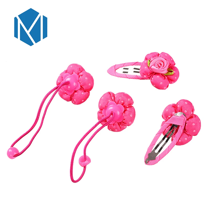 M MISM/1 комплект = 7 шт. милый розовый цветок шпильки для волос эластичная резинка