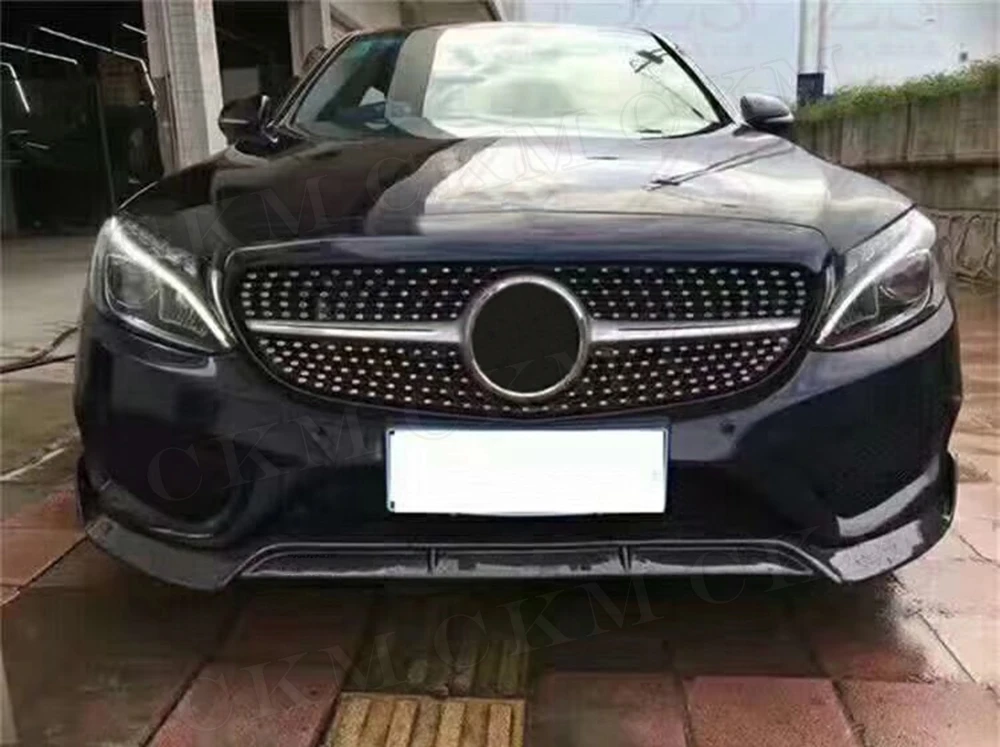 Передний бампер из углеродного волокна класса C спойлер для Mercedes Benz W205 спортивный